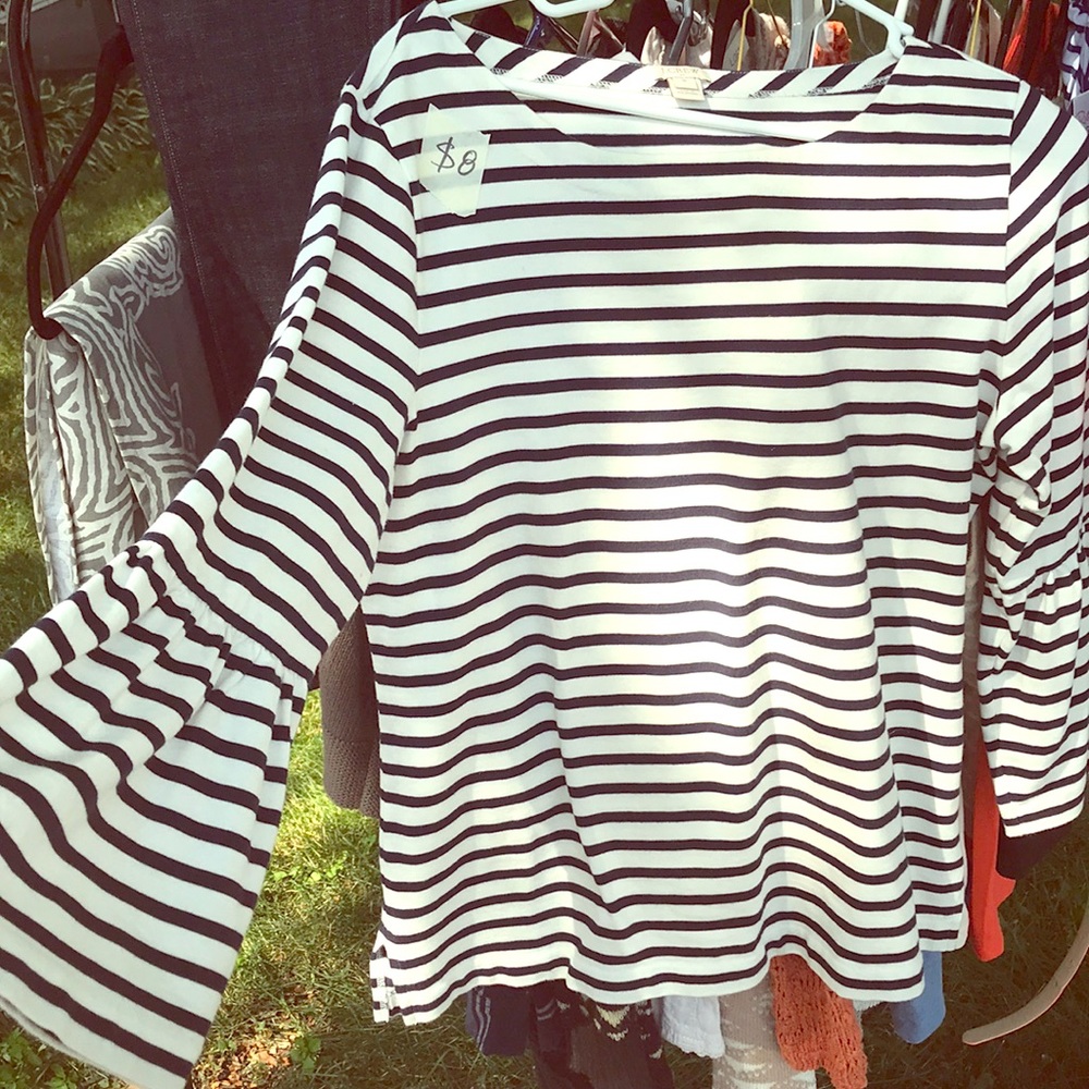 JCrew boatneck bell sleeve top